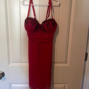 Inner secrets red and black lingerie small Euc